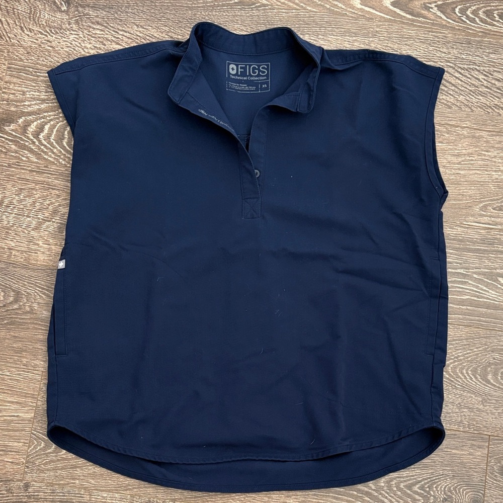 Figs Dark Blue Sleeveless Shirt